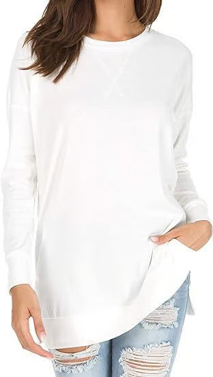 🔥Round Neck Casual Solid Color Top