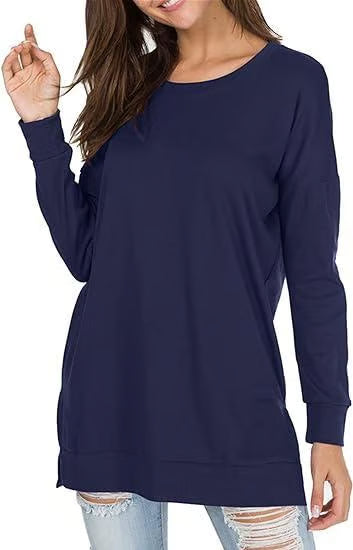 🔥Round Neck Casual Solid Color Top