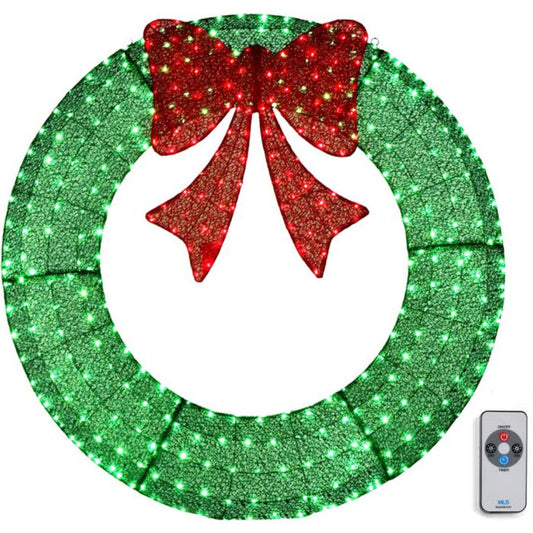 🎄 Sparkle-now Pre-sale! 🎀✨Pre-lit Large Christmas Wreath, Outdoor Christmas Wreath