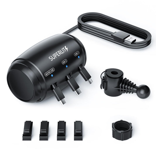 🔌📱 SUPERLIT 3-in-1 Fast Car Charger – Backseat Mount