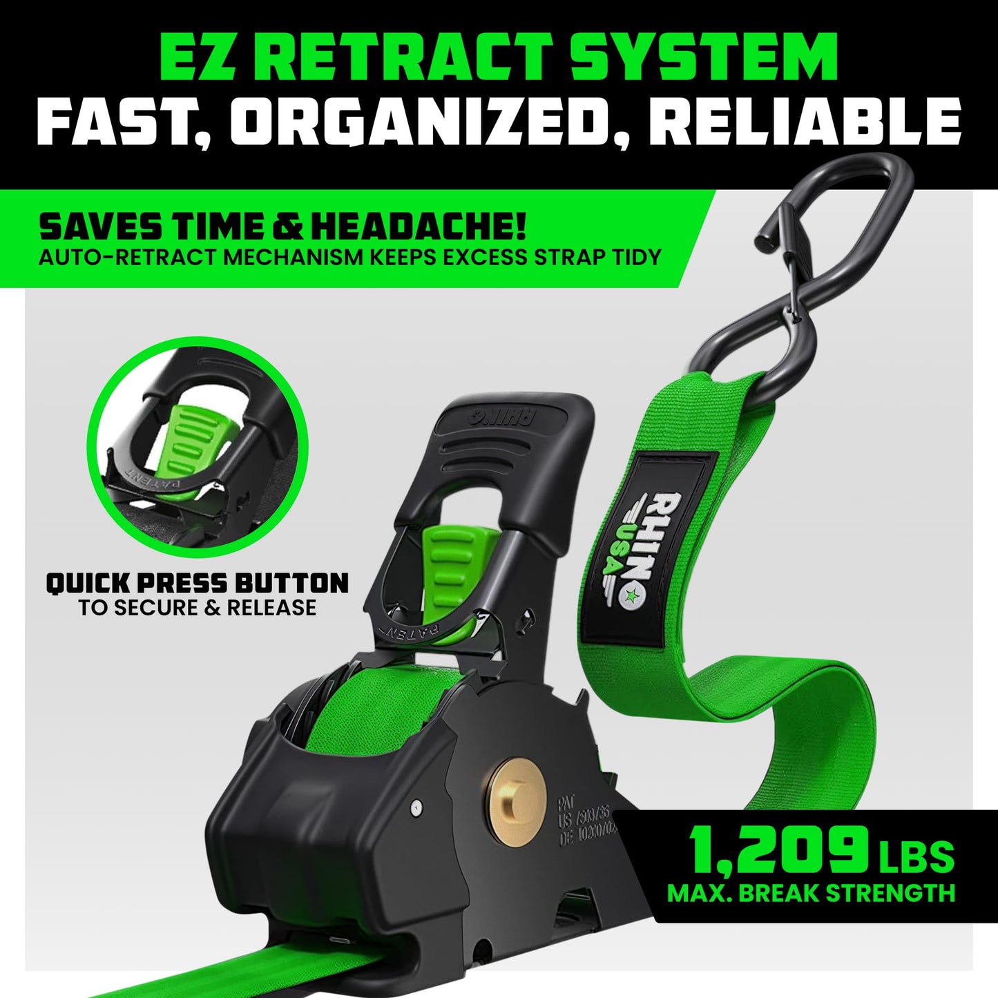 🎁 Limited Time – Upgraded 2025 Retractable Ratchet Strap (Perfect Gift for Men💙)