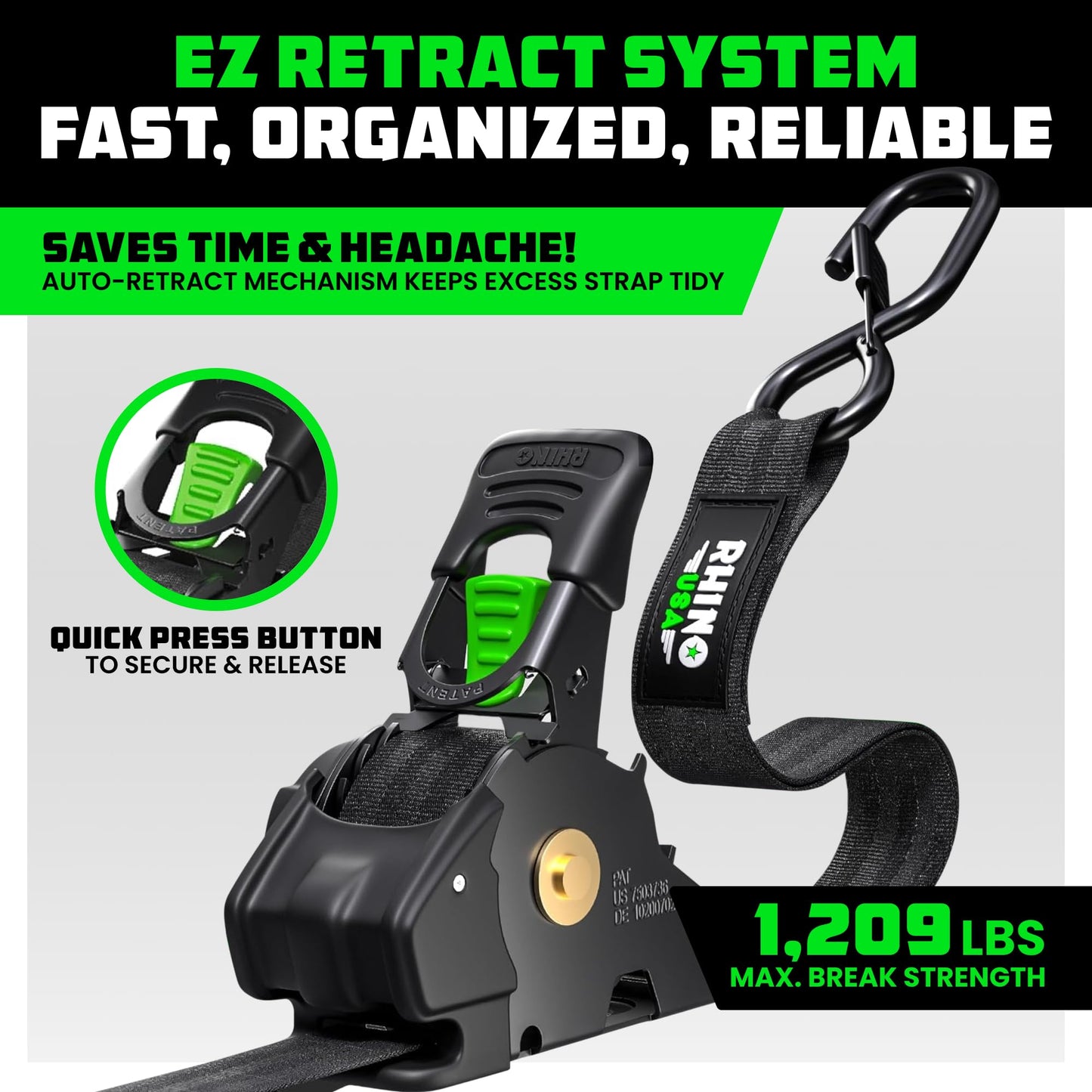 🎁 Limited Time – Upgraded 2025 Retractable Ratchet Strap (Perfect Gift for Men💙)